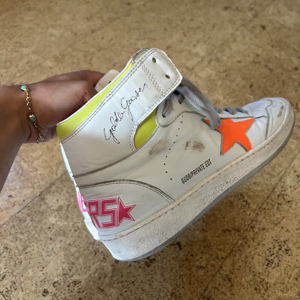 Golden Goose Sky Star 302/420 Limited White Leather High Top Sneakers Shoes 41 - Picture 3 of 7